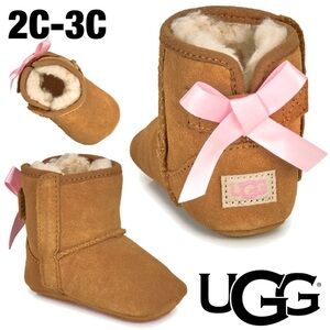 $18 ADD ON Jesse Bow Ugg booties 2-3c 2c 3c‎ bow shearling baby girl